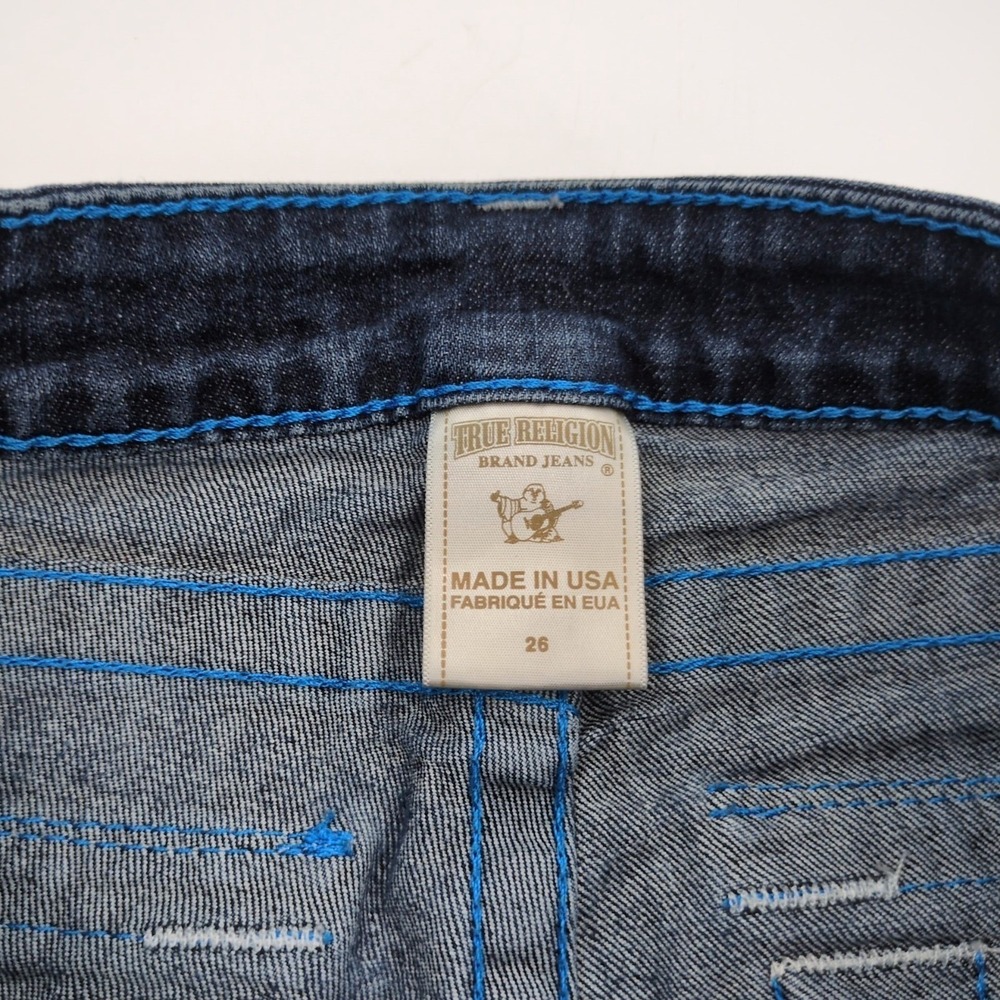 True Religion Jeans Women 26 Boot Cut Low Rise Dark Wash Stretch Denim USA 26x30 - Picture 4 of 10